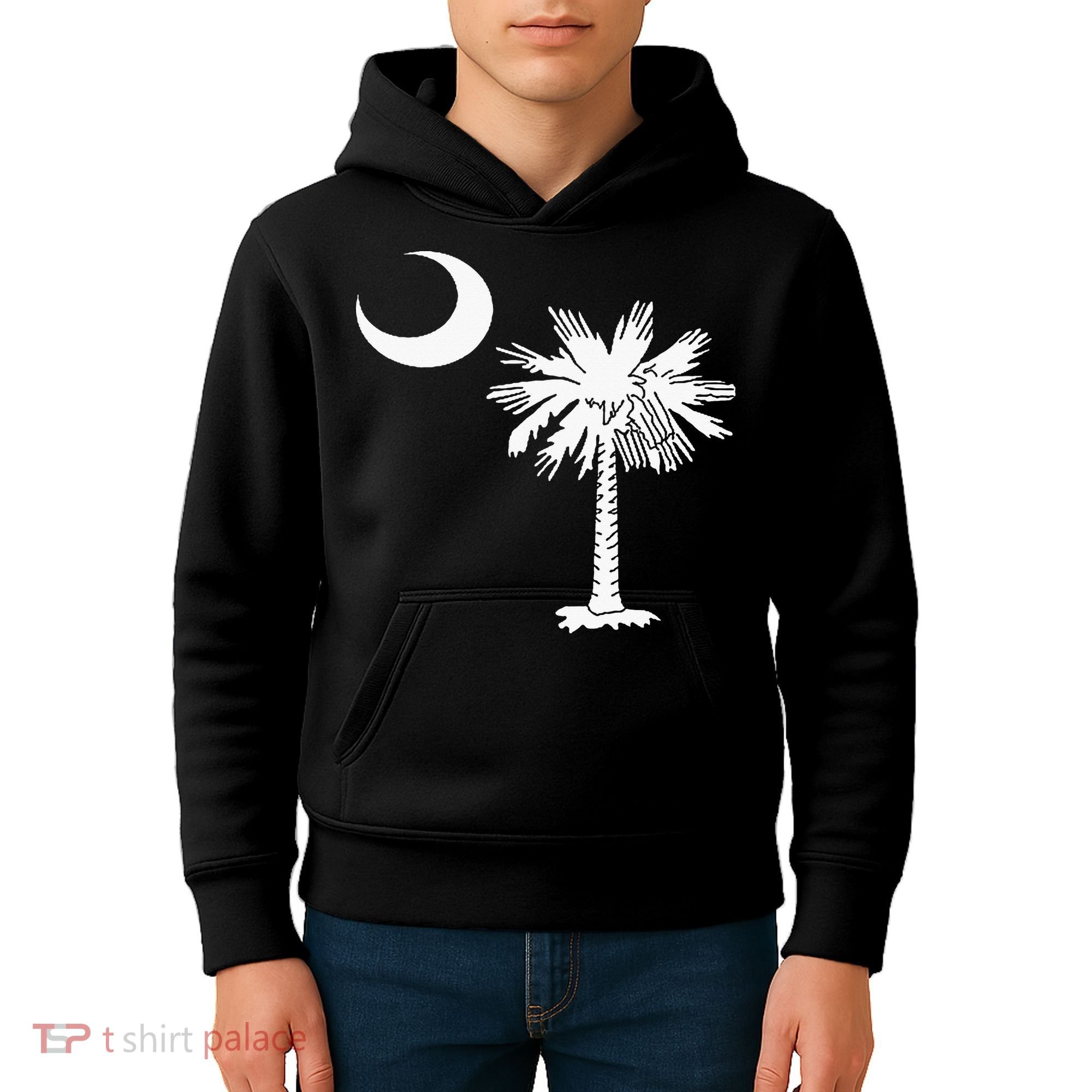South Carolina State Flag Palmetto Tree Crescent Moon Sc Kids Hoodie