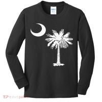 South Carolina State Flag Palmetto Tree Crescent Moon Sc Kids Long Sleeve Shirt thumb 0