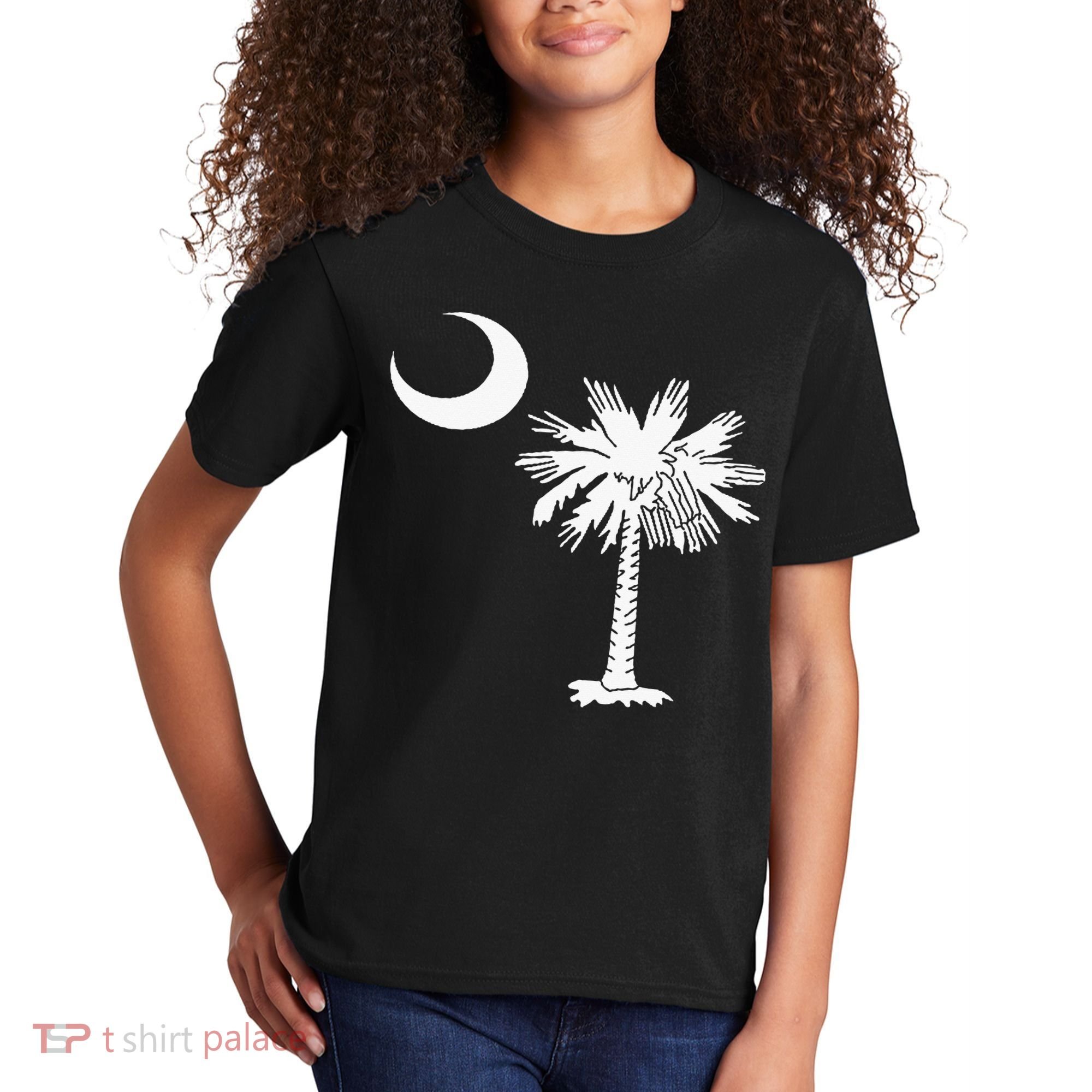 South Carolina State Flag Palmetto Tree Crescent Moon Sc Kids T-Shirt