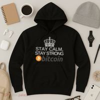 Stay Calm Stay Strong Bitcoin, HODL Crypto, DeFi, Blockchain Hoodie thumb 3