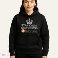 Stay Calm Stay Strong Bitcoin, HODL Crypto, DeFi, Blockchain Hoodie thumb 5