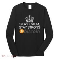 Stay Calm Stay Strong Bitcoin, HODL Crypto, DeFi, Blockchain Long Sleeve Shirt thumb 0