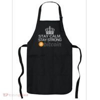 Stay Calm Stay Strong Bitcoin, HODL Crypto, DeFi, Blockchain Apron thumb 0