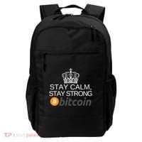 Stay Calm Stay Strong Bitcoin, HODL Crypto, DeFi, Blockchain Backpack thumb 0