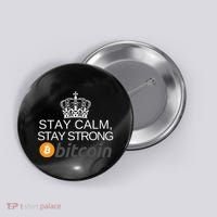 Stay Calm Stay Strong Bitcoin, HODL Crypto, DeFi, Blockchain Button thumb 0