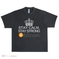 Stay Calm Stay Strong Bitcoin, HODL Crypto, DeFi, Blockchain Urban Oversized Heavyweight T-Shirt thumb 0