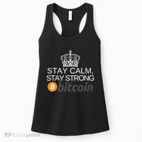 Stay Calm Stay Strong Bitcoin, HODL Crypto, DeFi, Blockchain Women's Tank Top thumb 0