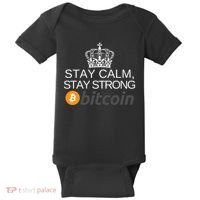 Stay Calm Stay Strong Bitcoin, HODL Crypto, DeFi, Blockchain Baby Bodysuit thumb 0