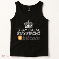 Stay Calm Stay Strong Bitcoin, HODL Crypto, DeFi, Blockchain Tank Top thumb 2