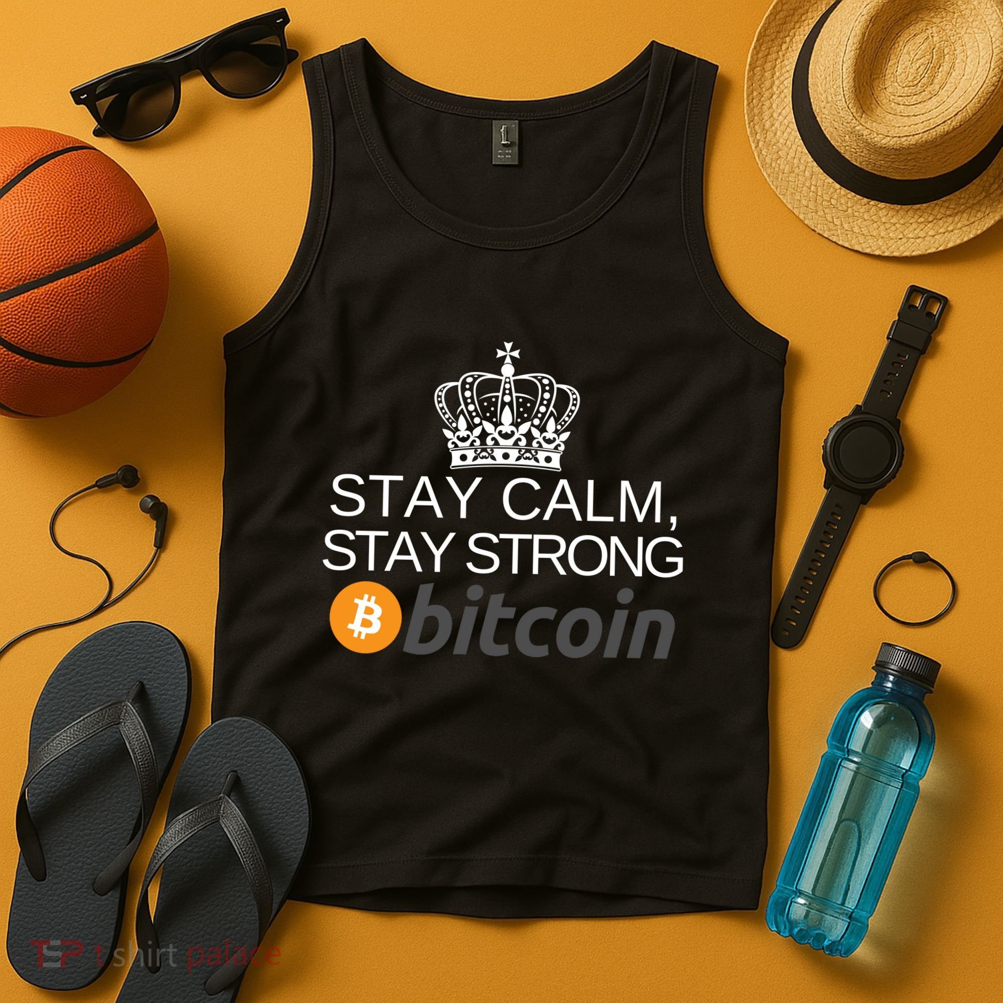 Stay Calm Stay Strong Bitcoin, HODL Crypto, DeFi, Blockchain Tank Top