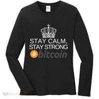 Stay Calm Stay Strong Bitcoin, HODL Crypto, DeFi, Blockchain Women's Long Sleeve Shirt thumb 0