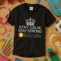 Stay Calm Stay Strong Bitcoin, HODL Crypto, DeFi, Blockchain Kids T-Shirt thumb 3