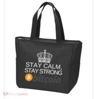 Stay Calm Stay Strong Bitcoin, HODL Crypto, DeFi, Blockchain Tote Bag thumb 3