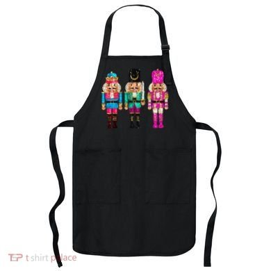 S.E.Q.U.I.N Cheerful S.P.A.R.K.L.Y Nutcrackers Christmas Apron