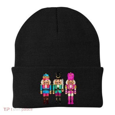 S.E.Q.U.I.N Cheerful S.P.A.R.K.L.Y Nutcrackers Christmas Beanie