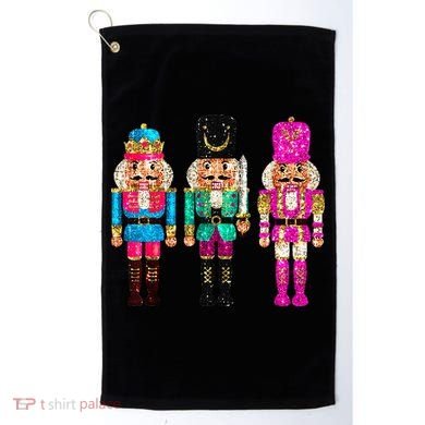 S.E.Q.U.I.N Cheerful S.P.A.R.K.L.Y Nutcrackers Christmas Golf Towel