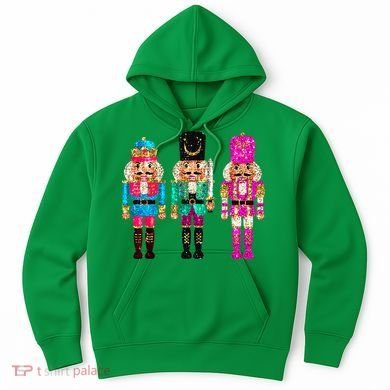 S.E.Q.U.I.N Cheerful S.P.A.R.K.L.Y Nutcrackers Christmas Hoodie