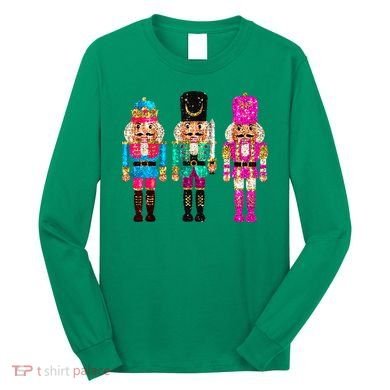 S.E.Q.U.I.N Cheerful S.P.A.R.K.L.Y Nutcrackers Christmas Long Sleeve Shirt