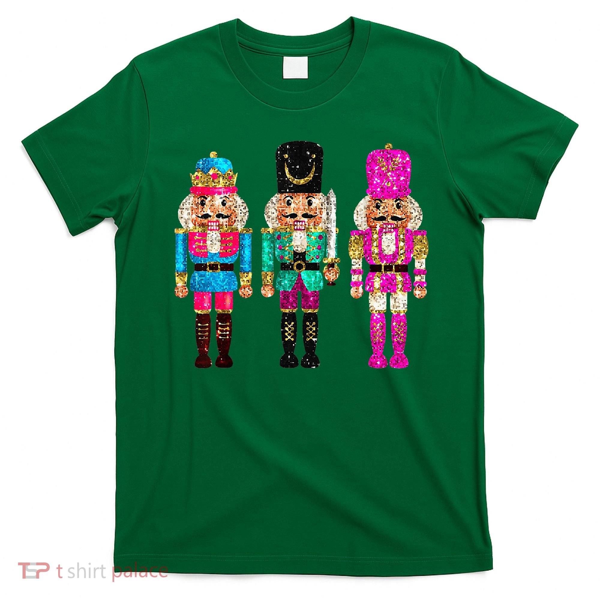 S.E.Q.U.I.N Cheerful S.P.A.R.K.L.Y Nutcrackers Christmas T-Shirt