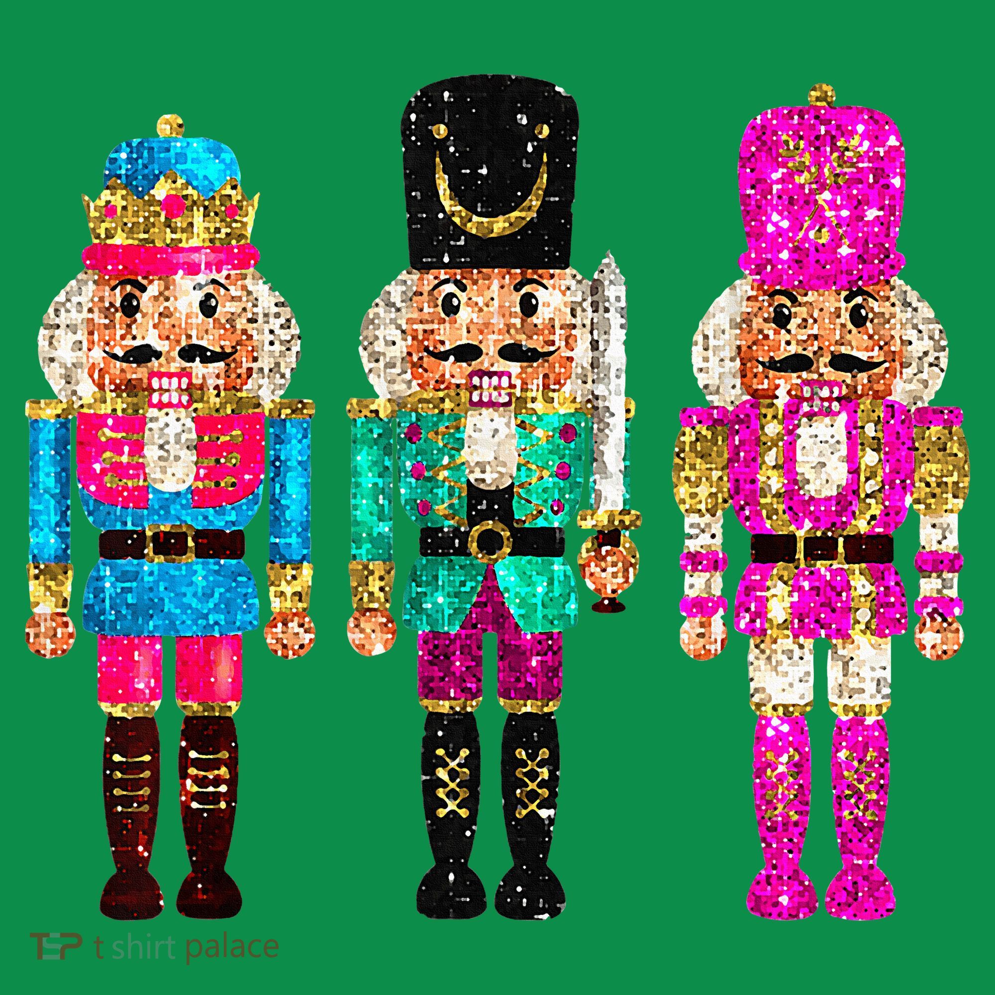 S.E.Q.U.I.N Cheerful S.P.A.R.K.L.Y Nutcrackers Christmas T-Shirt