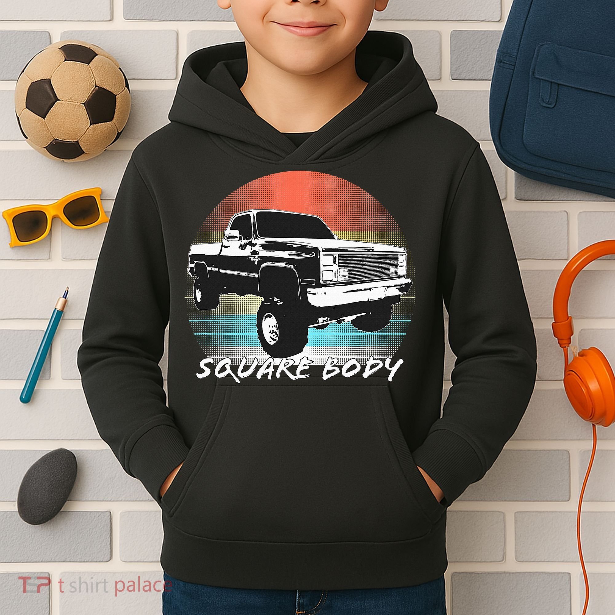 Squarebody Classic Square Body Truck Kids Hoodie