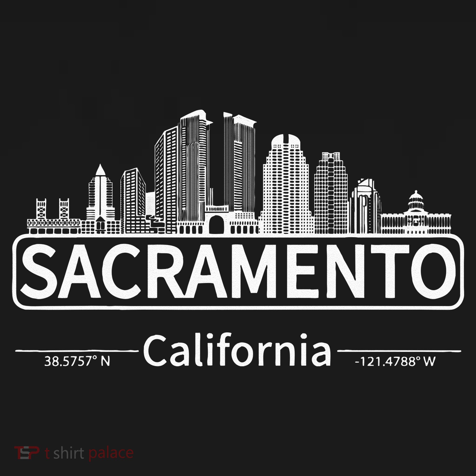 Sacramento California Skyline Travel To Sacramento T-Shirt