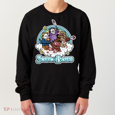 Scary Care Scare Bears Funny Halloween Horror Faces Custom Women's Sweatshirt