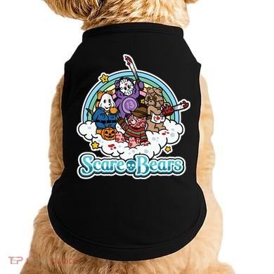 Scary Care Scare Bears Funny Halloween Horror Faces Custom Doggie Tank