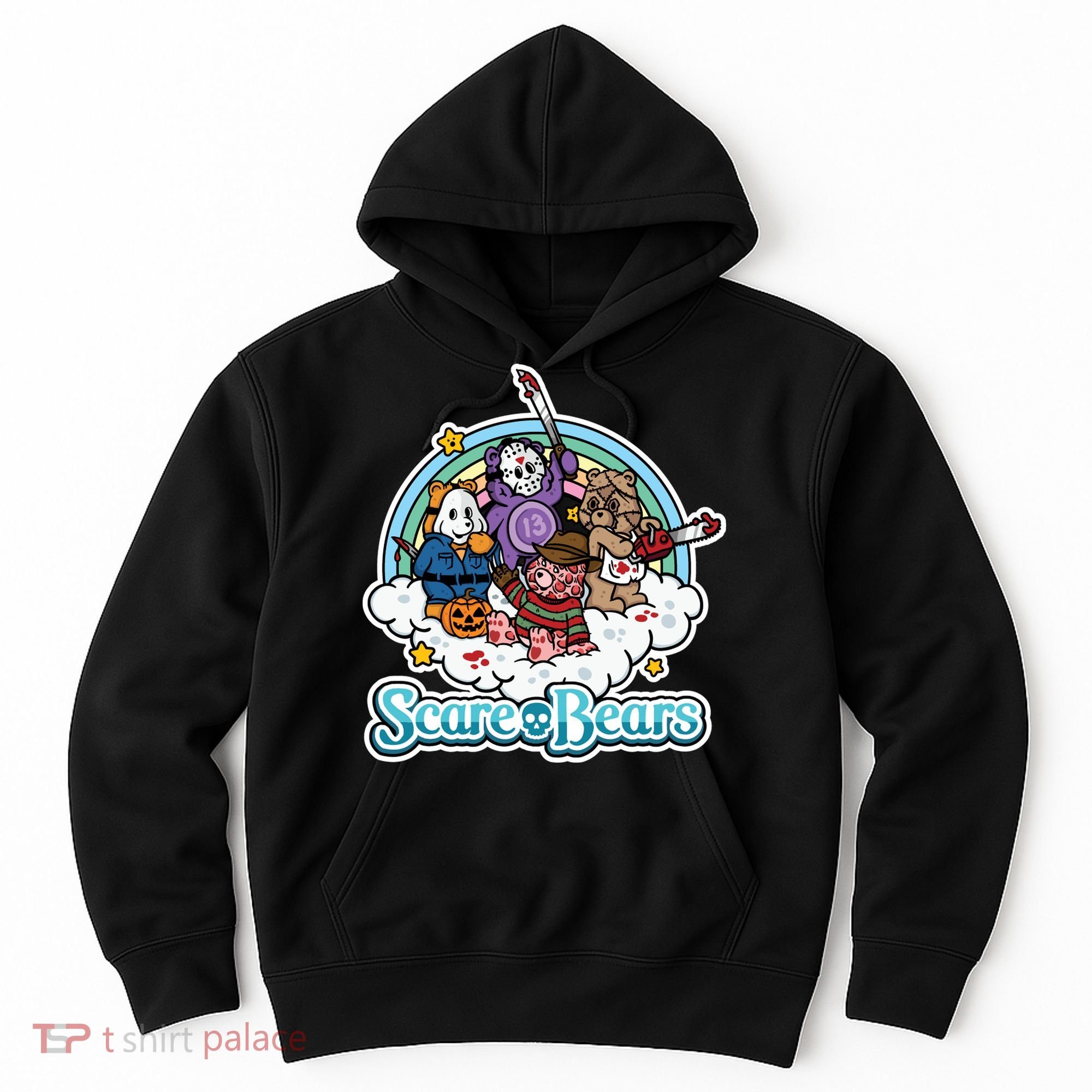Scary Care Scare Bears Funny Halloween Horror Faces Custom Hoodie