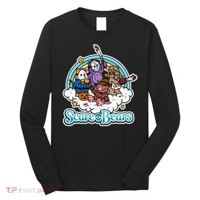 Scary Care Scare Bears Funny Halloween Horror Faces Custom Long Sleeve Shirt