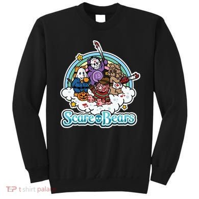 Scary Care Scare Bears Funny Halloween Horror Faces Custom Sweatshirt