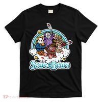 Scary Care Scare Bears Funny Halloween Horror Faces Custom T-Shirt thumb 0