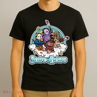Scary Care Scare Bears Funny Halloween Horror Faces Custom T-Shirt thumb 3