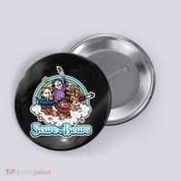 Scary Care Scare Bears Funny Halloween Horror Faces Custom Button thumb 0
