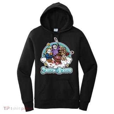 Scary Care Scare Bears Funny Halloween Horror Faces Custom Women's Hoodie