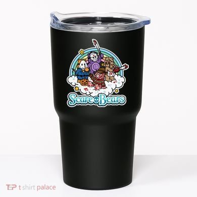 Scary Care Scare Bears Funny Halloween Horror Faces Custom Tumbler