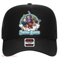 Scary Care Scare Bears Funny Halloween Horror Faces Custom Hat thumb 0