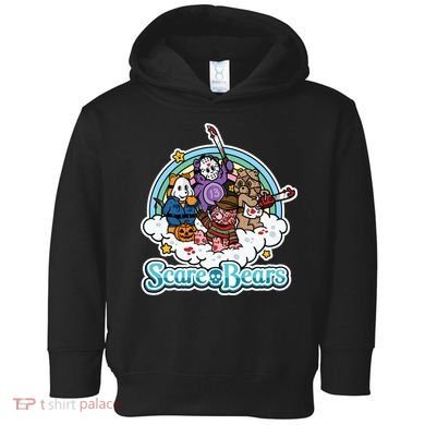 Scary Care Scare Bears Funny Halloween Horror Faces Custom Toddler Hoodie