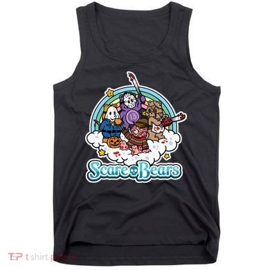Scary Care Scare Bears Funny Halloween Horror Faces Custom Tank Top