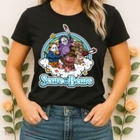 Scary Care Scare Bears Funny Halloween Horror Faces Custom Women's T-Shirt thumb 2