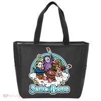 Scary Care Scare Bears Funny Halloween Horror Faces Custom Tote Bag thumb 0