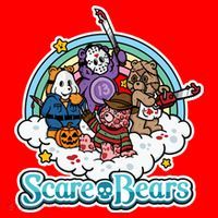 Scary Care Scare Bears Funny Halloween Horror Faces Custom Santa Hat thumb 1