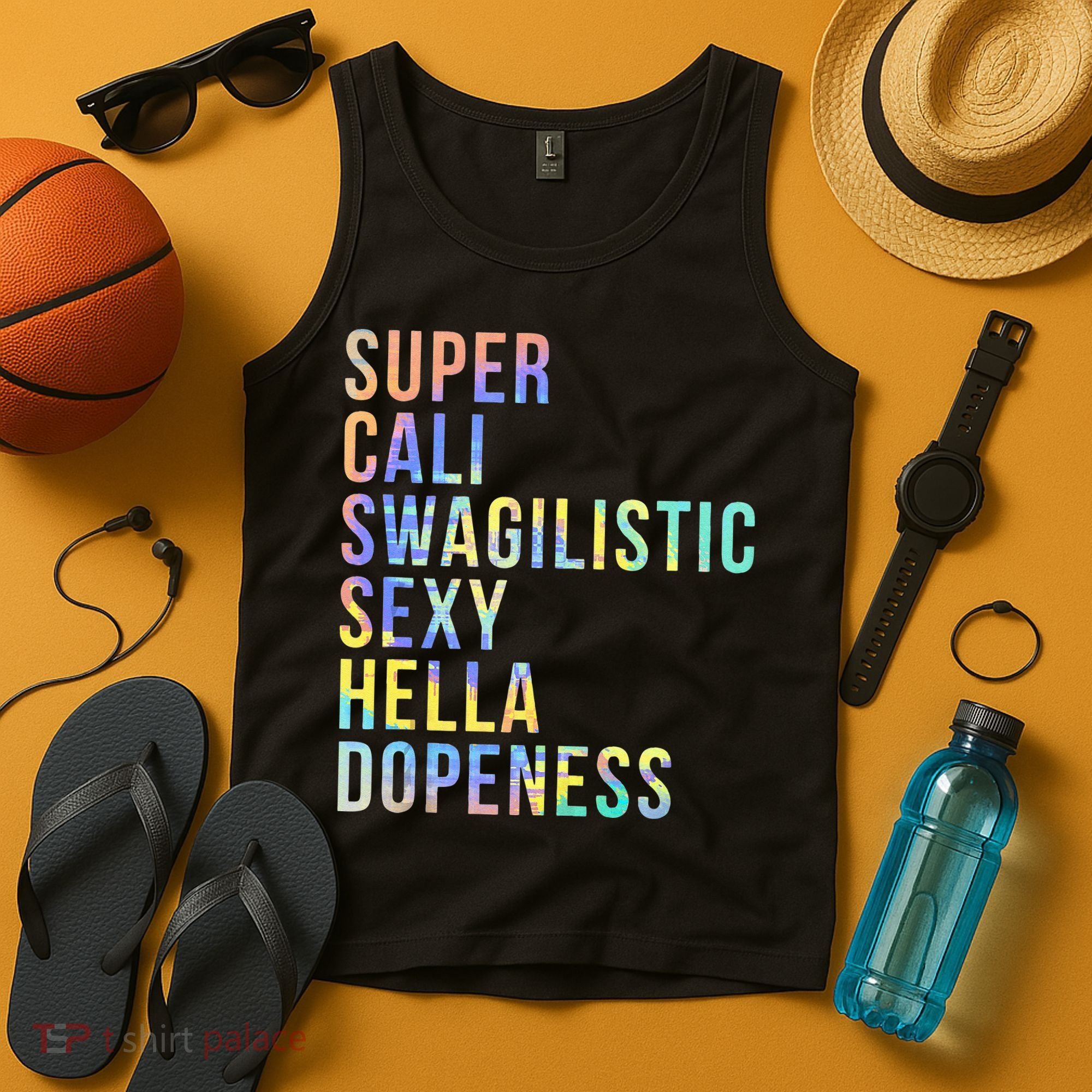 Super Cali Swagilistic Sexy Hella Dopeness Tie Dye Tank Top