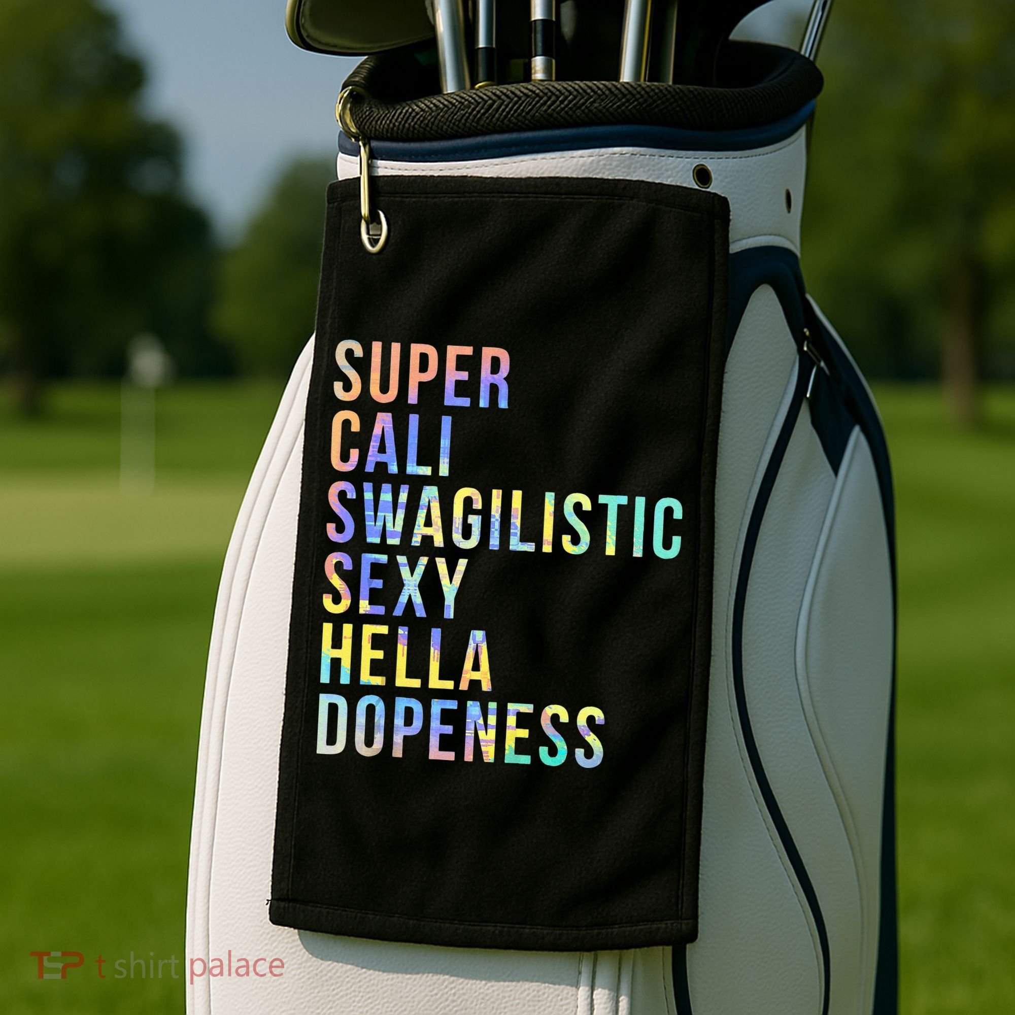 Super Cali Swagilistic Sexy Hella Dopeness Tie Dye Golf Towel