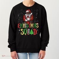 Santa Christmas Squad Black African American Pajamas Women's Sweatshirt thumb 0