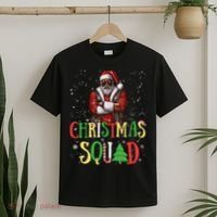 Santa Christmas Squad Black African American Pajamas T-Shirt thumb 2