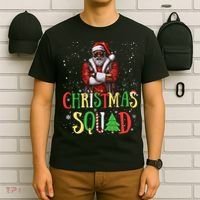 Santa Christmas Squad Black African American Pajamas T-Shirt thumb 6