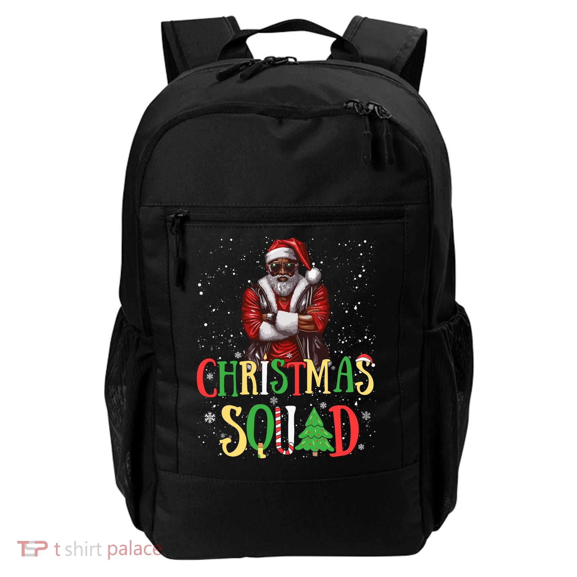 Santa Christmas Squad Black African American Pajamas Backpack
