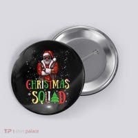 Santa Christmas Squad Black African American Pajamas Button thumb 0