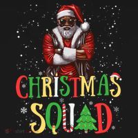 Santa Christmas Squad Black African American Pajamas Women's Hoodie thumb 2